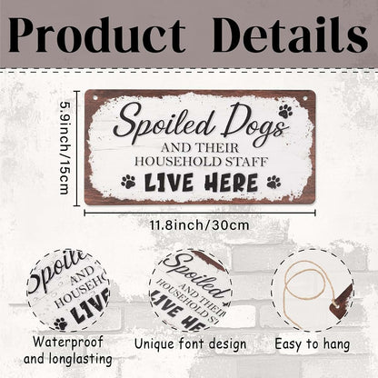 Rustic Wooden Dog Sign for Home Entryway Decor