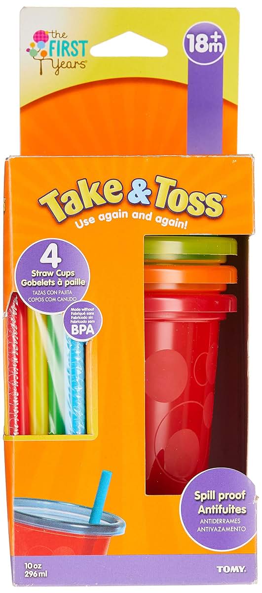 Take And Toss Spill Proof Straw Cups for Kids