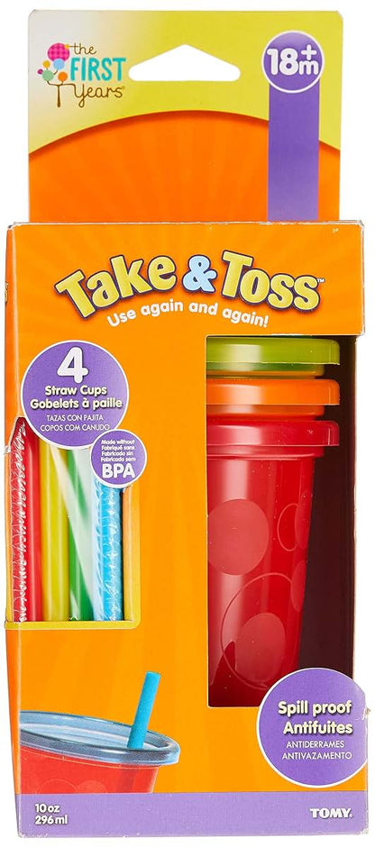 Take And Toss Spill Proof Straw Cups for Kids