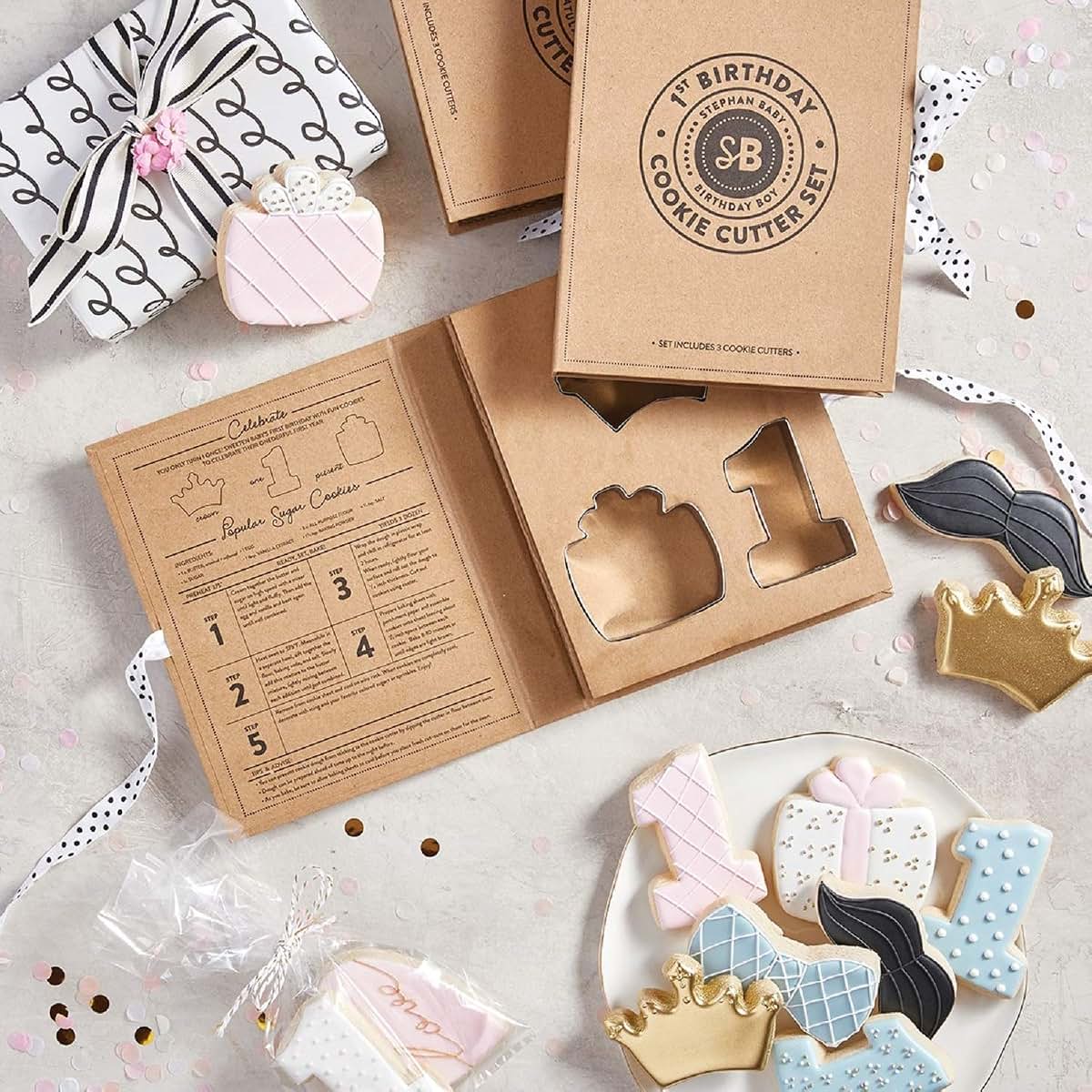 Stephan Baby Keepsake Cookie Cutter Boxed Set + Sugar Cookie Recipe, Birthday Girl (photo 3)