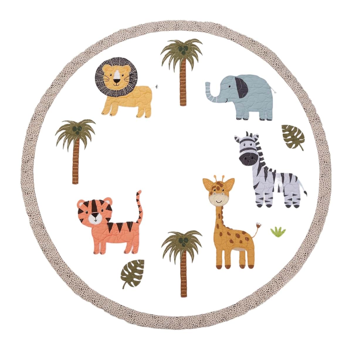 Things Remembered Embroidered Safari Animals Quilted Play Mat