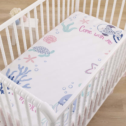 NoJo Mermaid Lagoon Fitted Crib Sheet