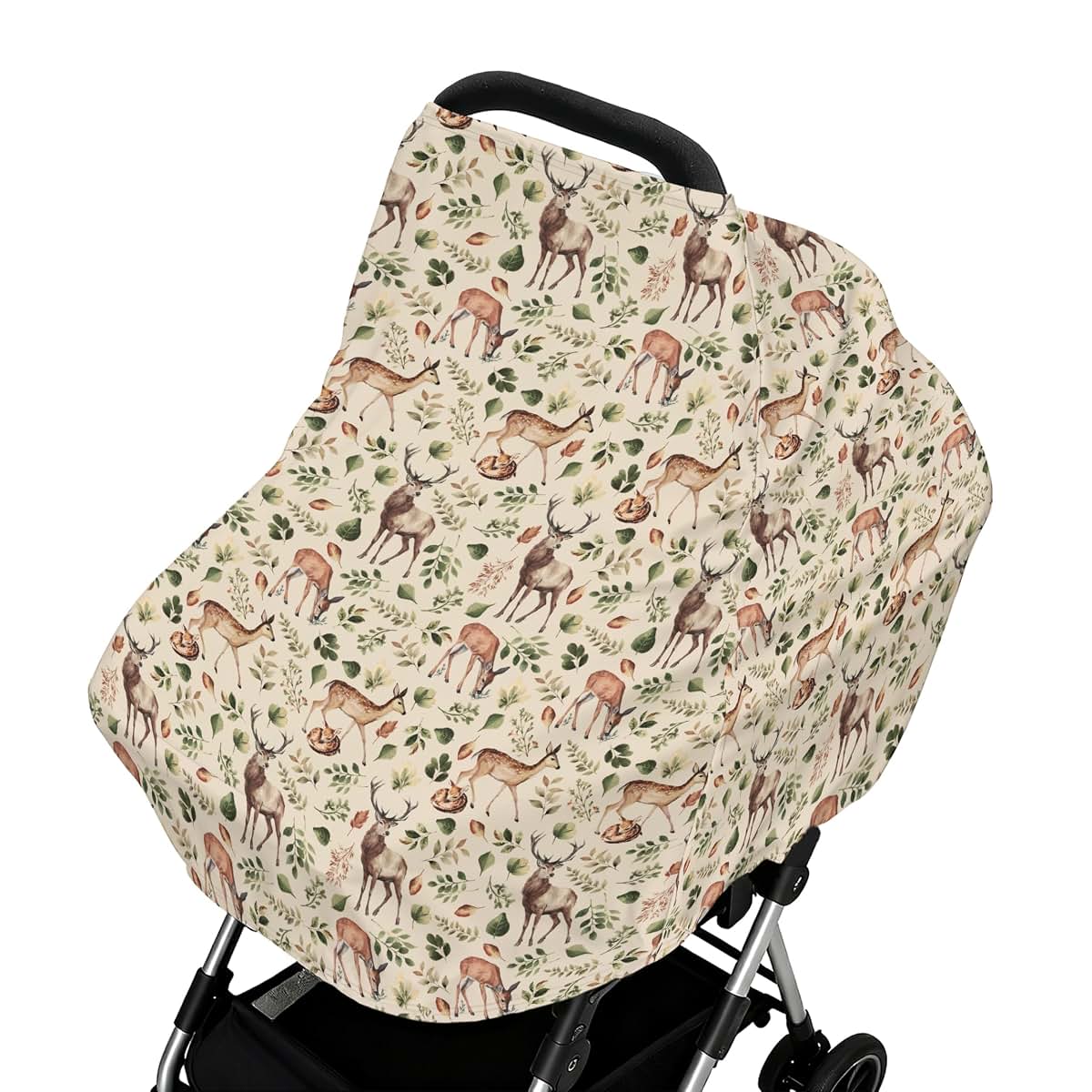 Cstdyfrv Vintage Deer Baby Car Seat Cover And Nursing Canopy (photo 2)