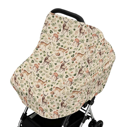 Cstdyfrv Vintage Deer Baby Car Seat Cover And Nursing Canopy (photo 2)