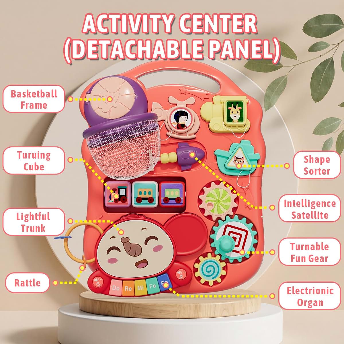 QDRAGON 5 in 1 Push Walker for Toddler Girl, Red (photo 3)