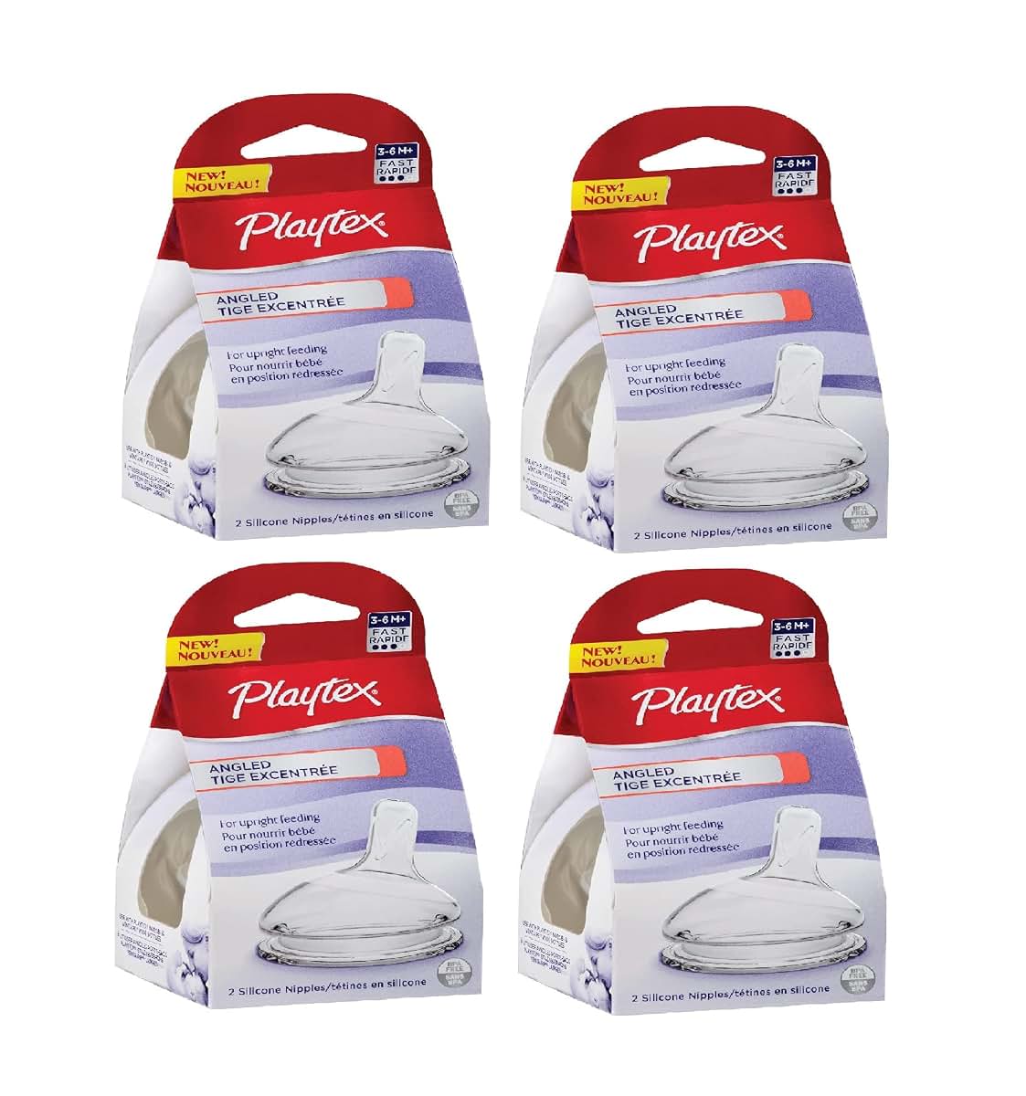BabyOneStop Baby Bottle And Silicone Nipple Variety Pack Medium Flow 8 Count 3M Plus