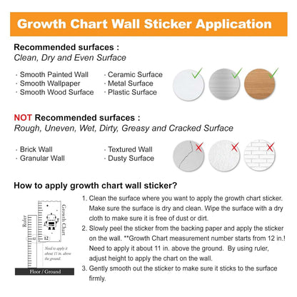 Crocodile Wall Sticker Growth Chart Decal for Kids Room Decor