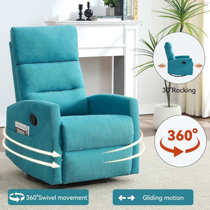 Zentrava 360° Swivel Glider Rocking Chair, Nursery & Living Room