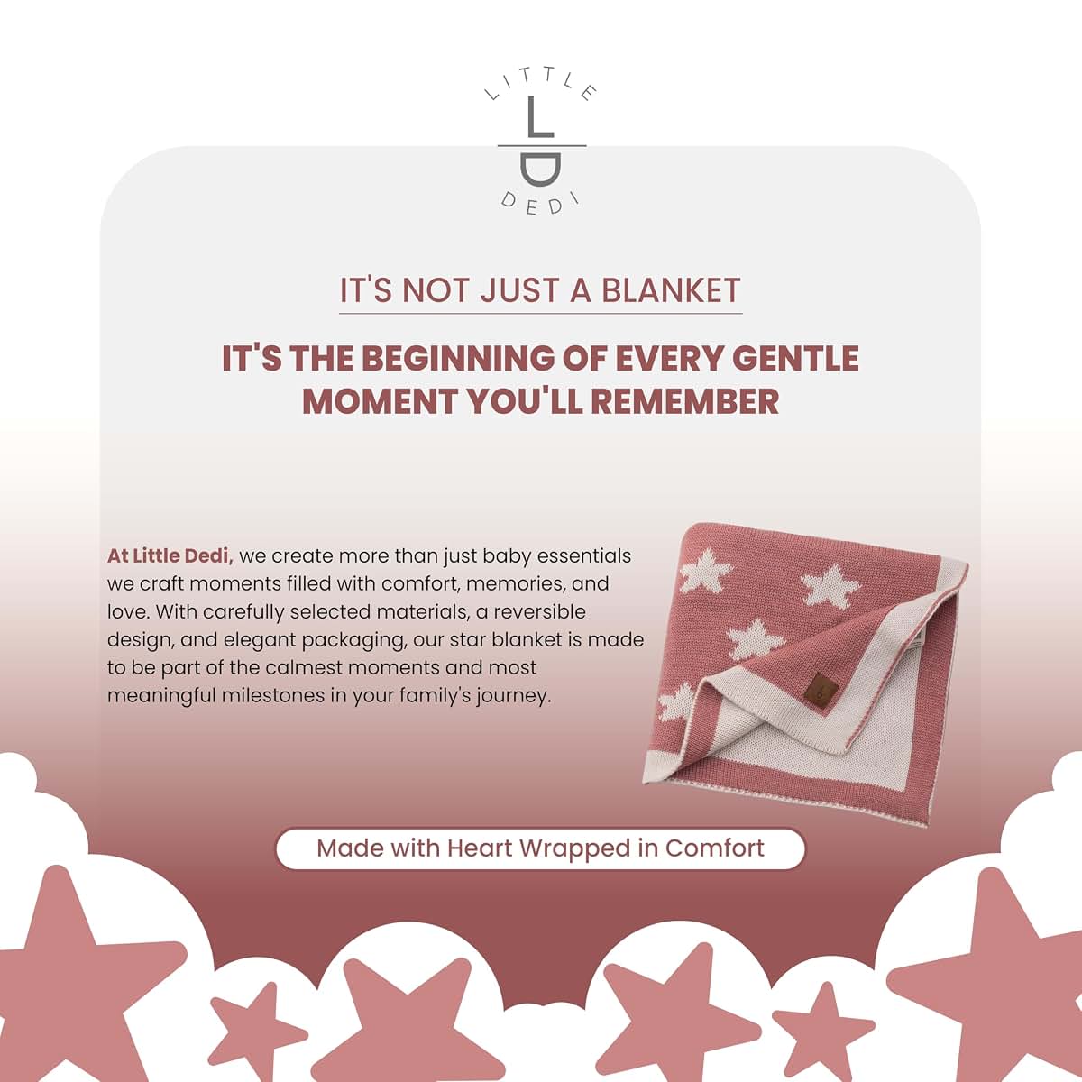 Little Dedi Baby Blanket - Pink Reversible Knit Swaddle