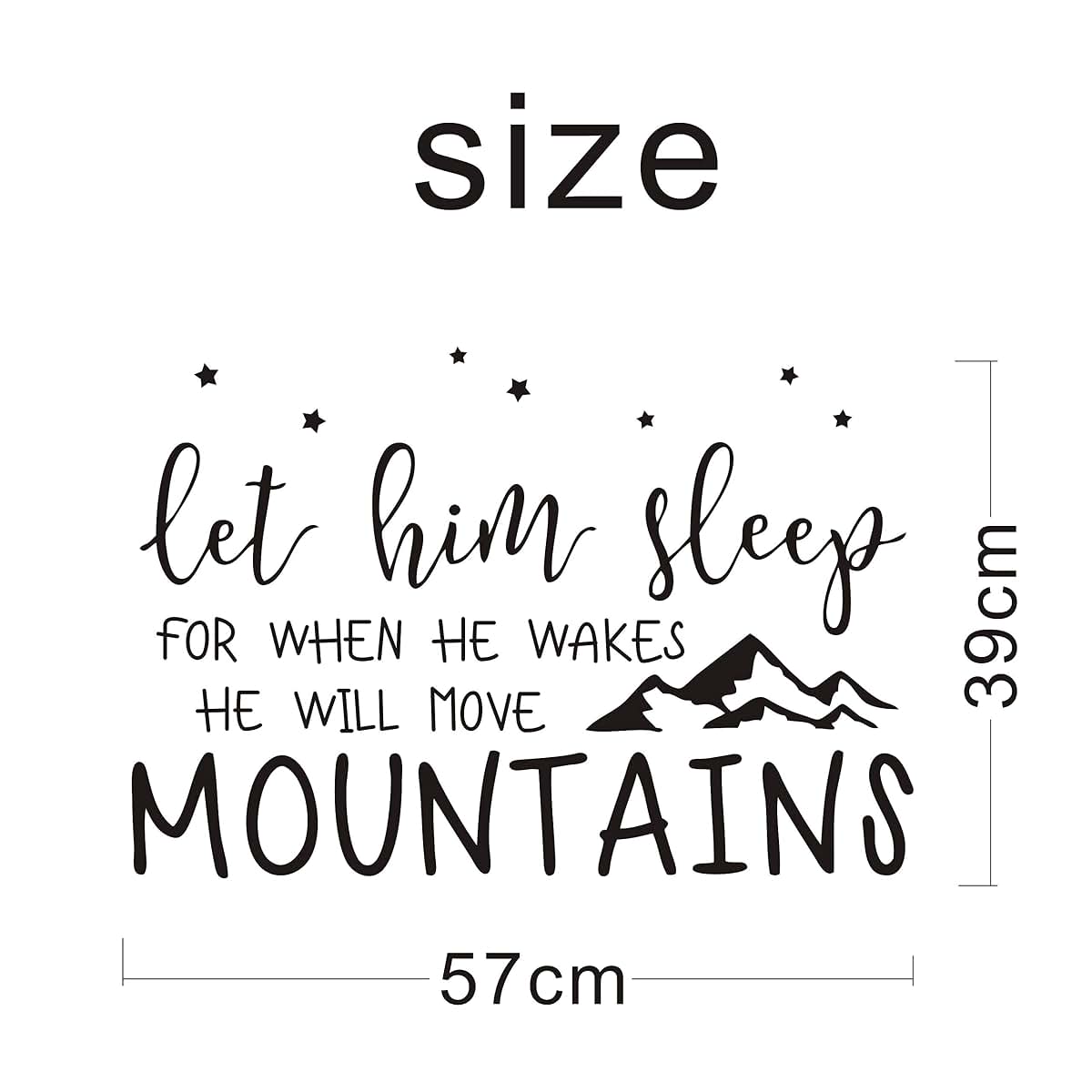 Wall Decal Kids Let Him Sleep Quote Vinyl Wall Sticker Small White