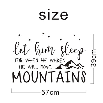 Wall Decal Kids Let Him Sleep Quote Vinyl Wall Sticker Small White