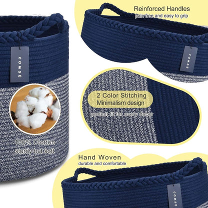 COMSE Cotton Rope Storage Basket for Nursery & Living Room