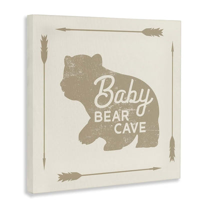 Stupell Industries Baby Bear Cave Canvas Art