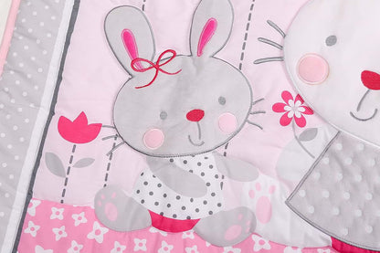 CribMATE Nursery Crib Quilts for Baby Girl Baby Boy Baby Crib Bedding Quilted Comforter (Pink Rabbit) (photo 4)