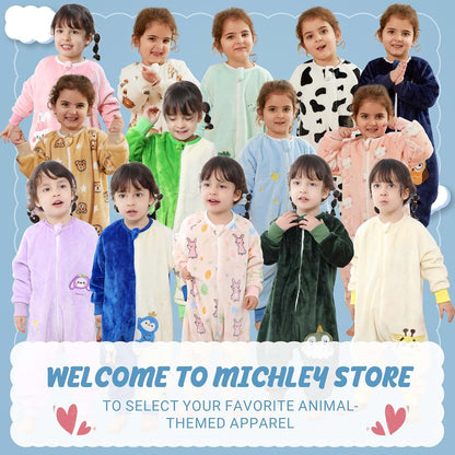 Michley Flannel Baby Sleeping Bag Pajamas for Autumn Winter Wearable Blankets