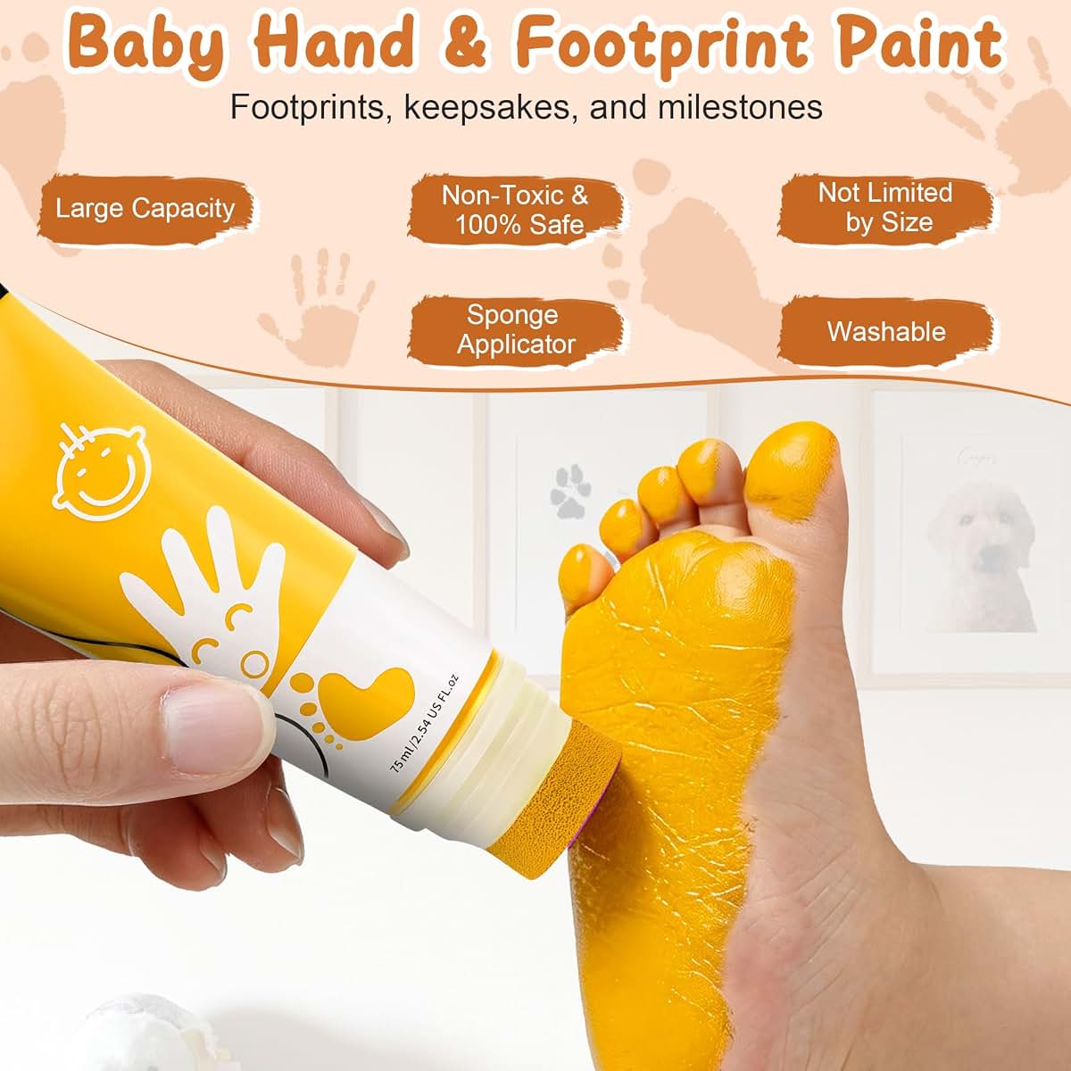 Sortnic Keepsake Ink for Hands and Feet Prints with Sponge Head