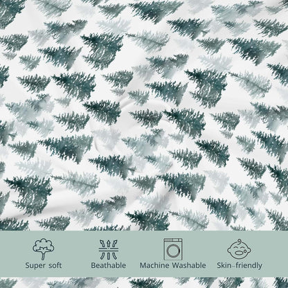 HawSkgFub Watercolor Forest Pine Tree Fitted Changing Pad Cover