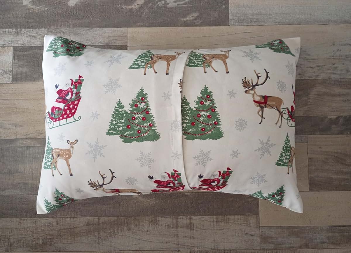 Ella & Max Santa Sleigh Reindeer Print Toddler Travel Pillowcase (photo 3)