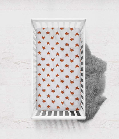 Bacati - Playful Fox Orange/Grey 2 Pack Crib Fitted Sheets (Orange/Grey Fox Print) (photo 4)