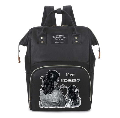 SMALL COLOR Custom Diaper Bag Personalized Diaper Bag Backpack With Insulated Pocket For Women Custom Name (Black) (photo 4)