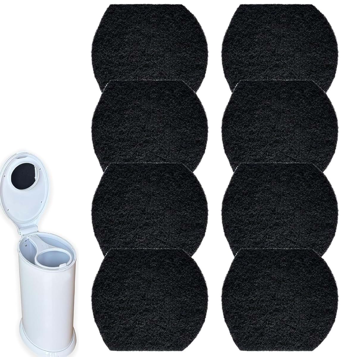 Monetais 8Pcs Diaper Pail Deodorizer Activated Charcoal Filters