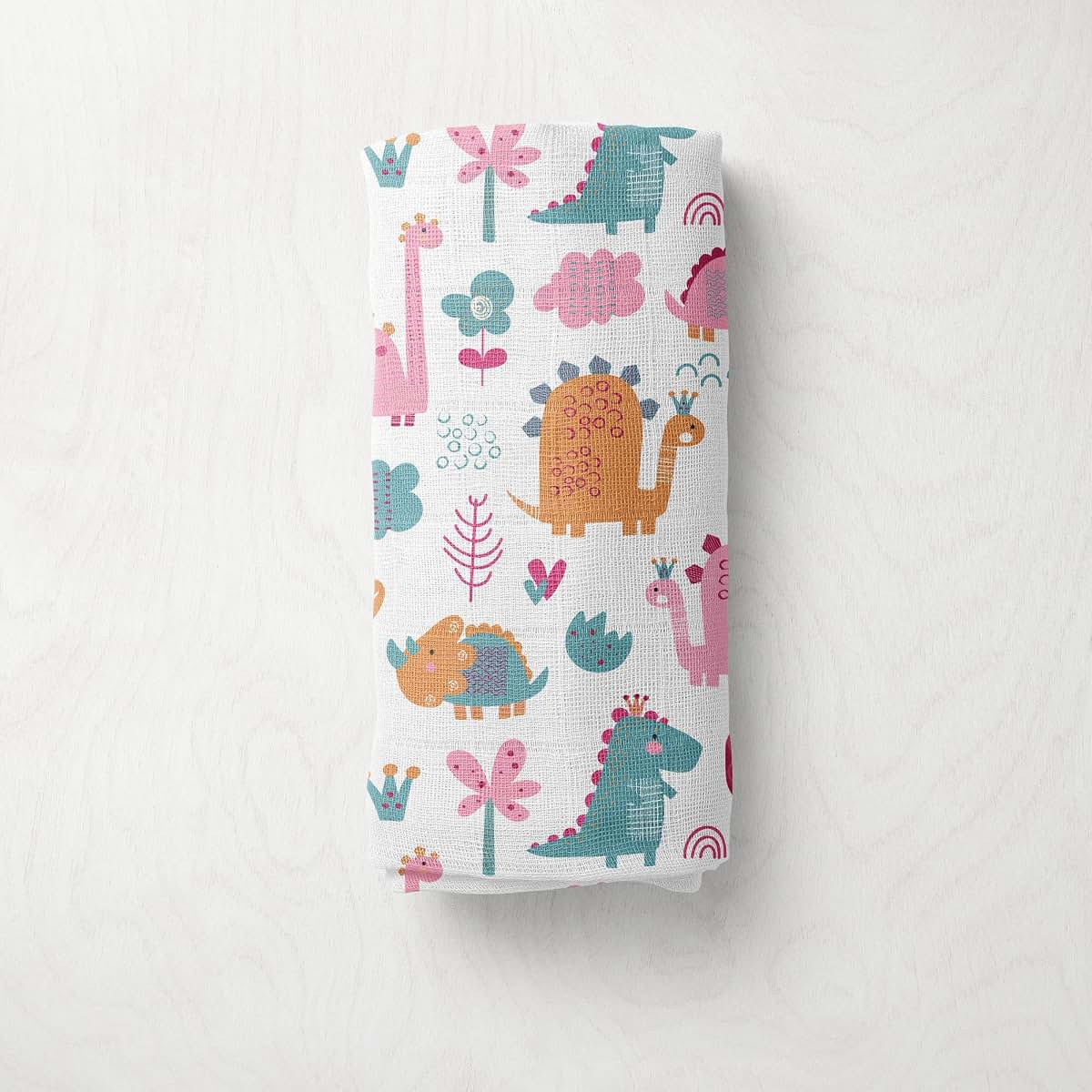 Bacati - Muslin Blanket for Girls, Baby Receiving Blanket, Newborn Gift, Baby Shower Item, Wearable Swaddling Set (photo 4)