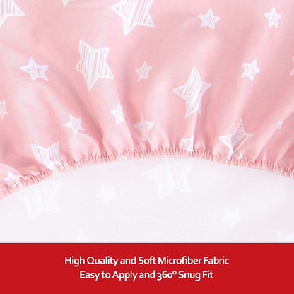 Mini Crib Fitted Sheets | 2-Pack Microfiber Playard Sheet Set