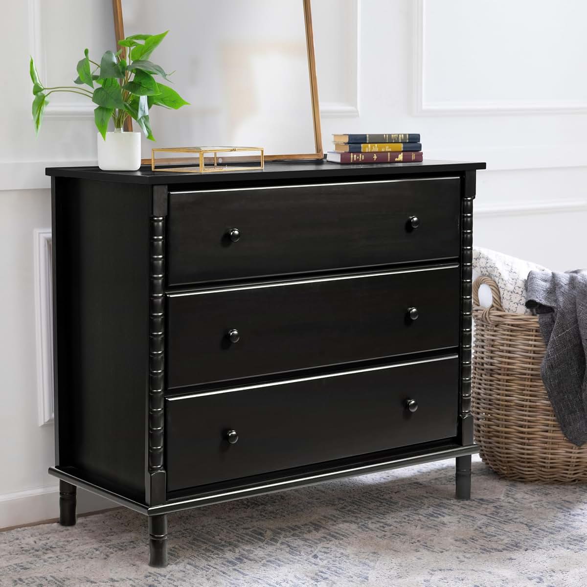 DaVinci Jenny Lind Spindle 3-Drawer Dresser in Ebony