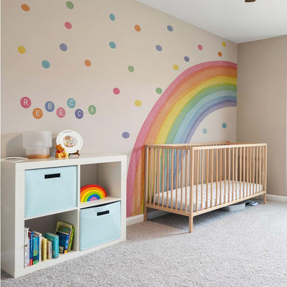 Pastel Basım Custom Half Rainbow Wall Decal with Personalized Name