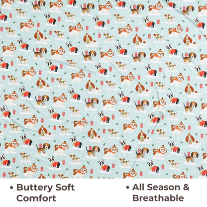 The Plush Club Viscose from Bamboo Swaddle Blankets Puppy Love Blue