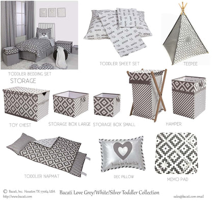 Bacati Love Unisex Arrows Embroidered Plush Blanket, Silver/Grey (photo 2)