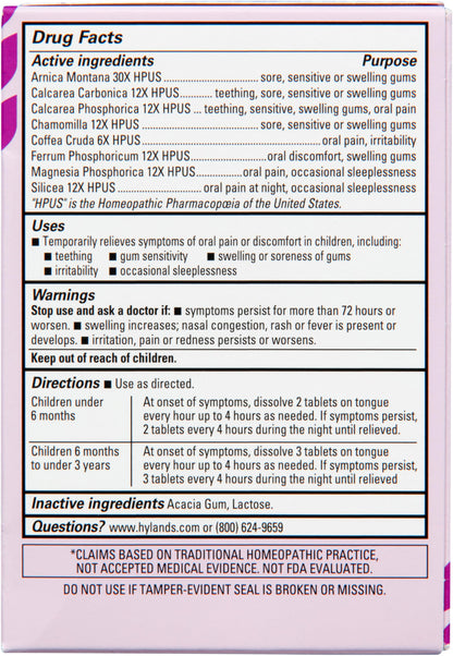 Hyland's Baby Nighttime Oral Pain Relief Tablets 125-Count