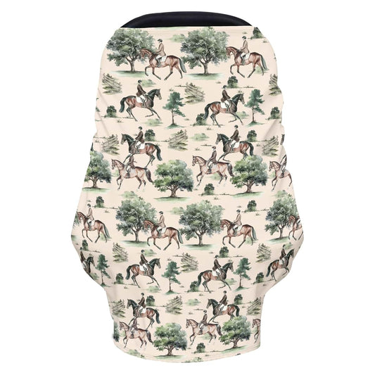 Cstdyfrv Watercolor Horses Multi-Use Baby Car Seat Cover