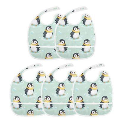 JUNZAN Muslin Baby Bib with Snap Closure, Cotton Top, Waterproof Layer, 1 Pack