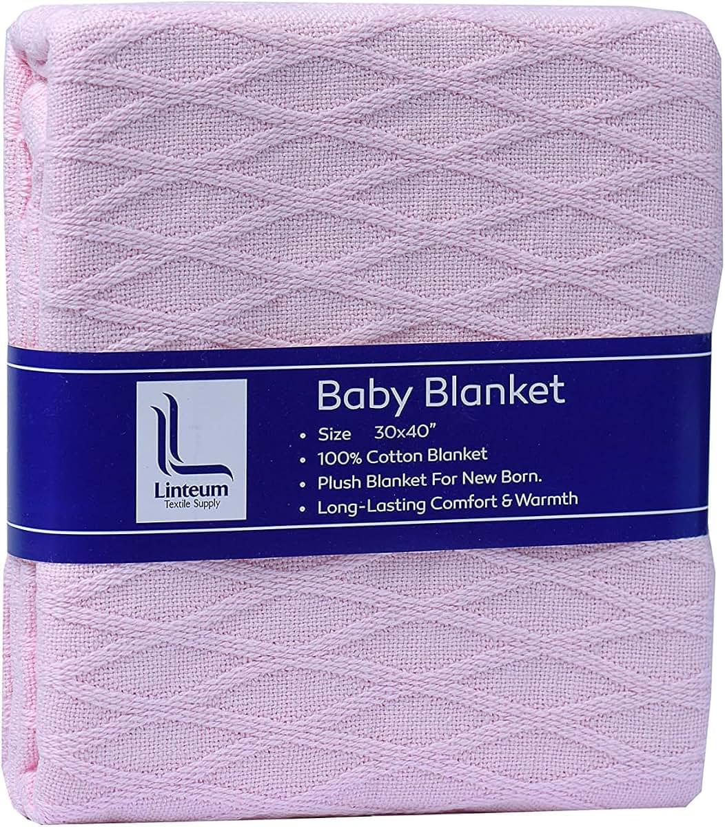 Linteum Textile Supply Toddler Baby Nap Blanket 2-Pack Pink 30x40 In