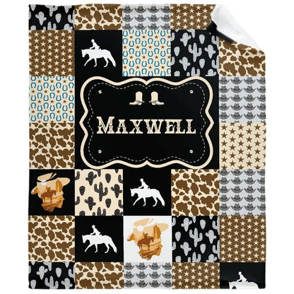 MYSTCOVER Retro Horse Blanket Wild West Gifts for Boys Girls,Animal Western Decor Plush Soft Lightweight Flannel Fleece (photo 4)