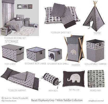 Bacati Elephants Unisex Pin Dots Diaper Changing Pad Cover, Grey (photo 3)