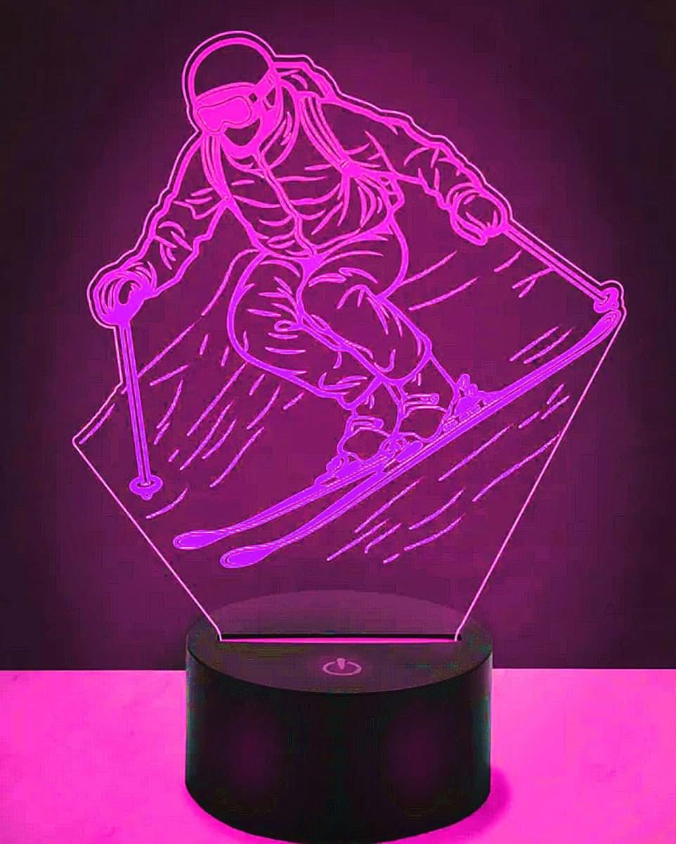 Jinnwell 3D Skiing Illusion Night Light With 7 Color Changing Modes (photo 3)