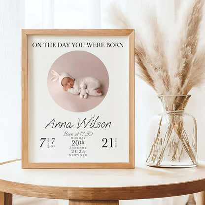 EmbroGlow Personalized Baby Picture Frame With Custom Birth Stats