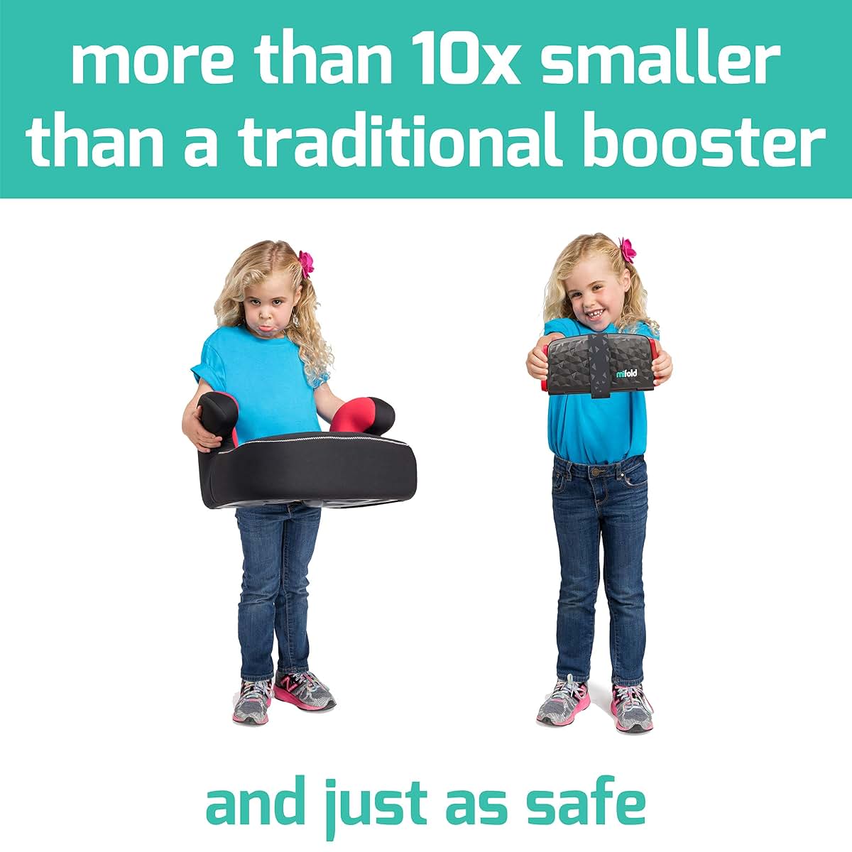Mifold Comfort Grab-And-Go Backless Booster Seat Charcoal Grey
