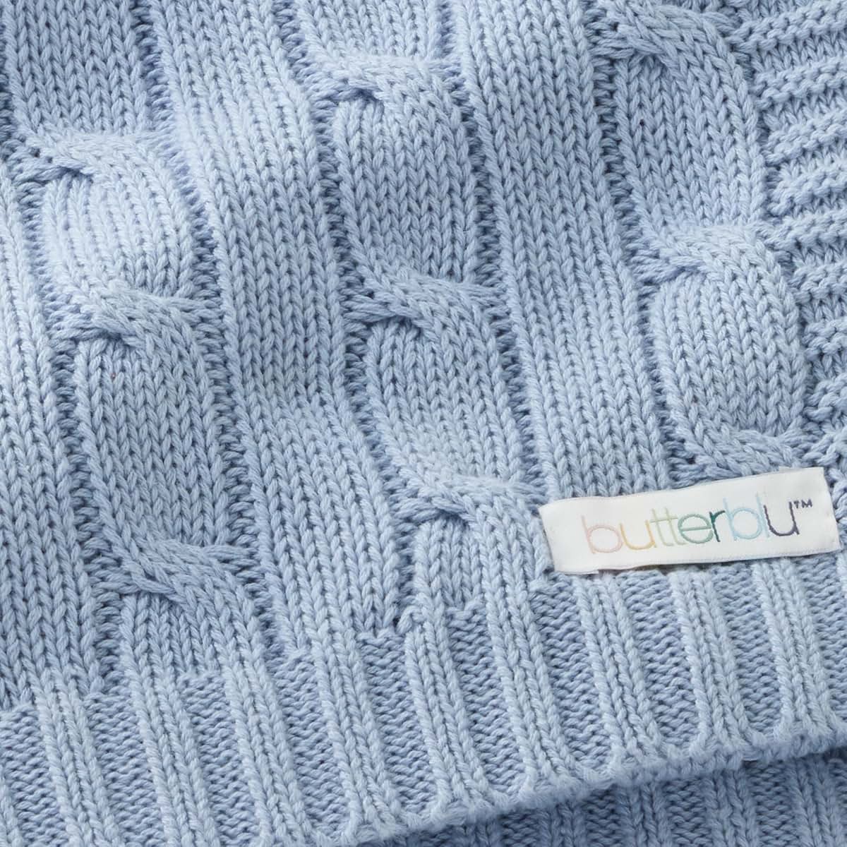 Butterblu Sparrow Sweater Knit Blanket, 100% Organic Cotton, 30x40 Inch