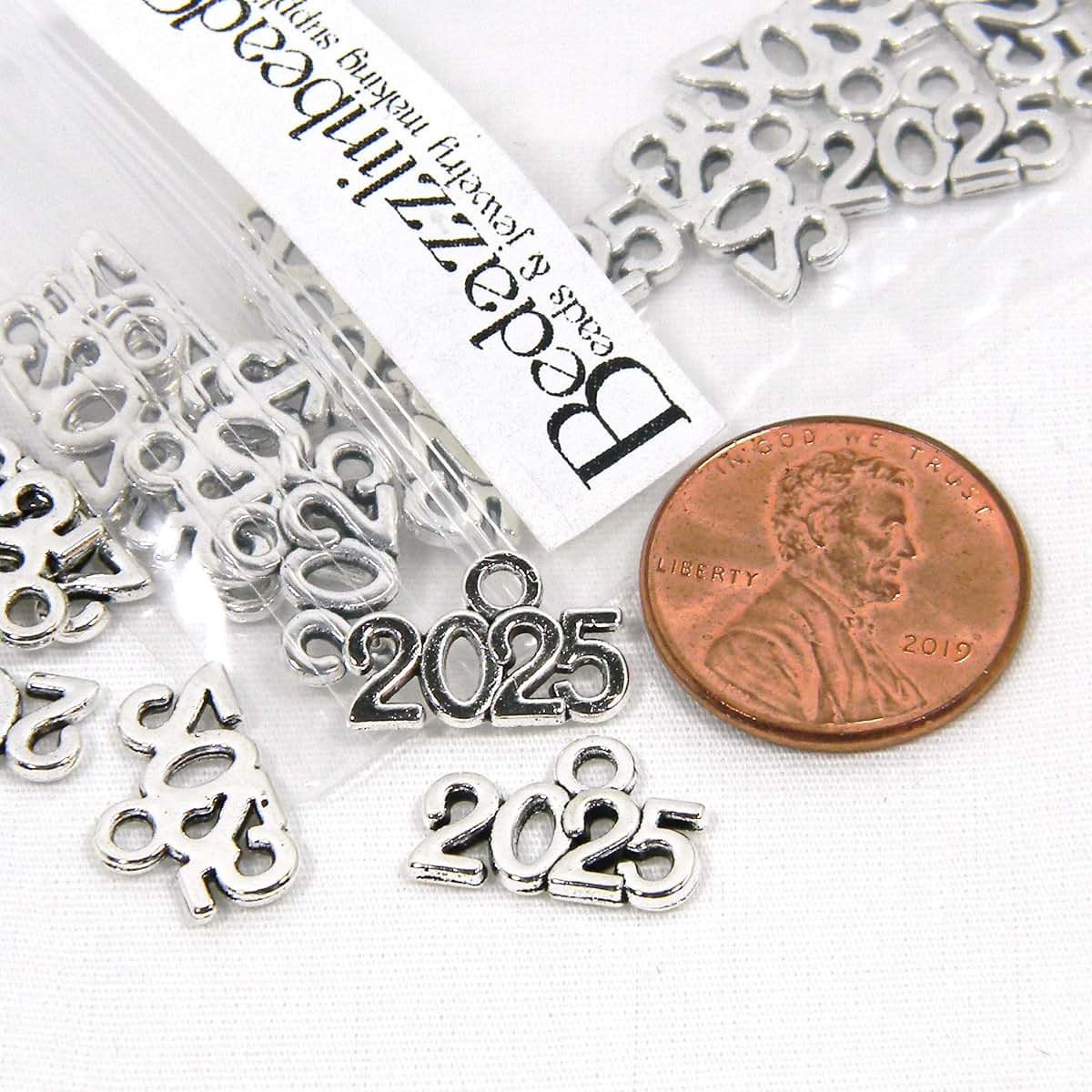 Bedazzlinbeads 20 Small Antique Silver Plated 2025 Metal Charms With Loop (photo 2)