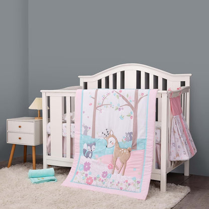 CribMATE Pink Woodland Nursery Diaper Stacker for Girls