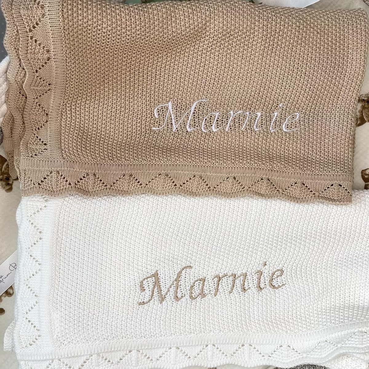ZoikoM Personalized Embroidery Blanket for Kids,Personalized Baby Gift,Custom Name Blanket,Personalized Baby Blanket
