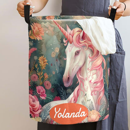 Esthqetic Personalized Kids Laundry Basket with Unicorn Design (photo 2)
