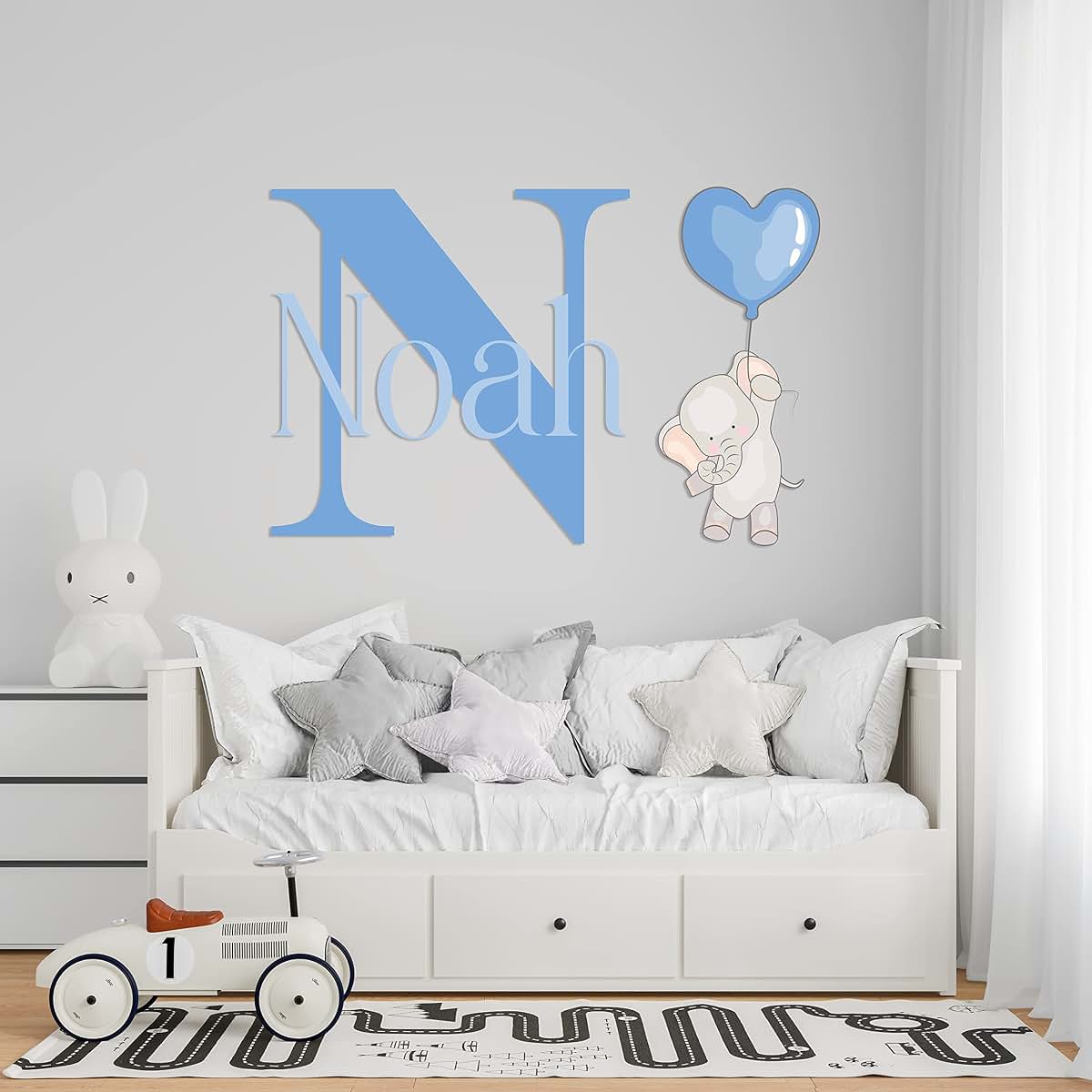 Wall Decal Cute Elephant Wall Stickers Prime Series Custom Name And Initial