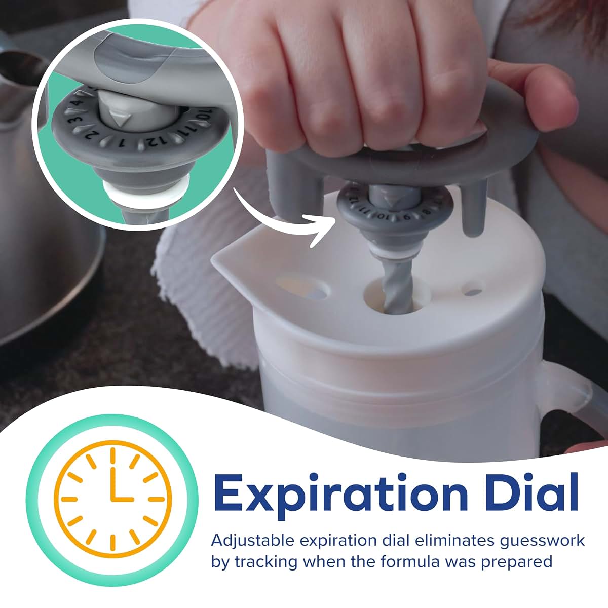 Dr. Talbot's Formula Mixer - 32 oz Capacity with Expiration Dial and Dishwasher-Safe Design