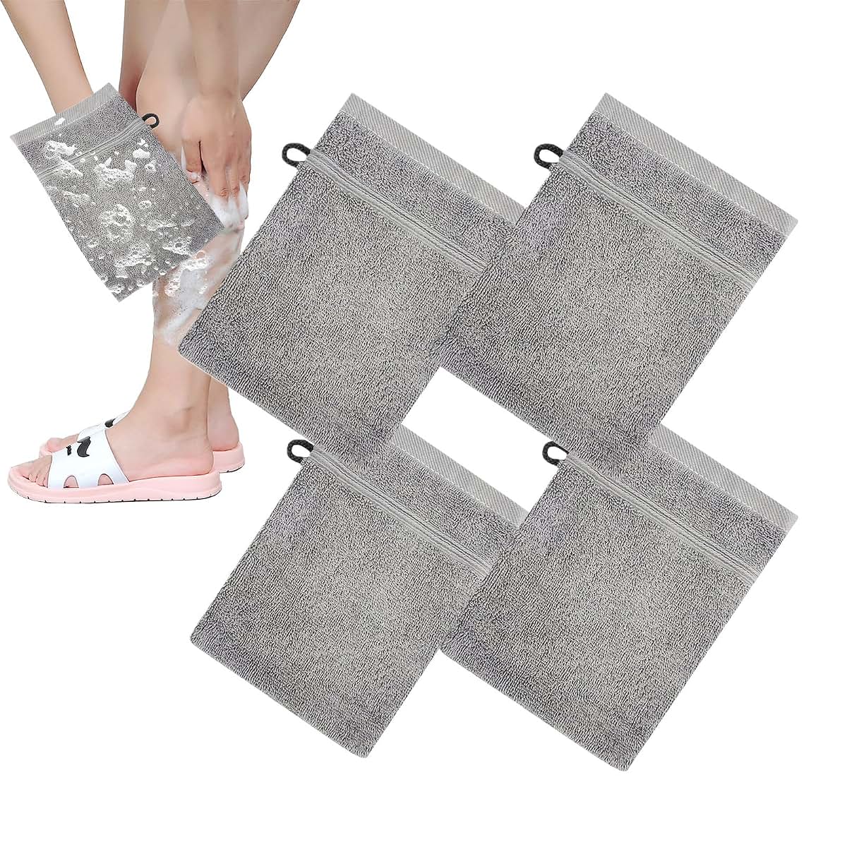 Nuytghr Bath Scrub Mitt Glove Soft Cotton Fabric