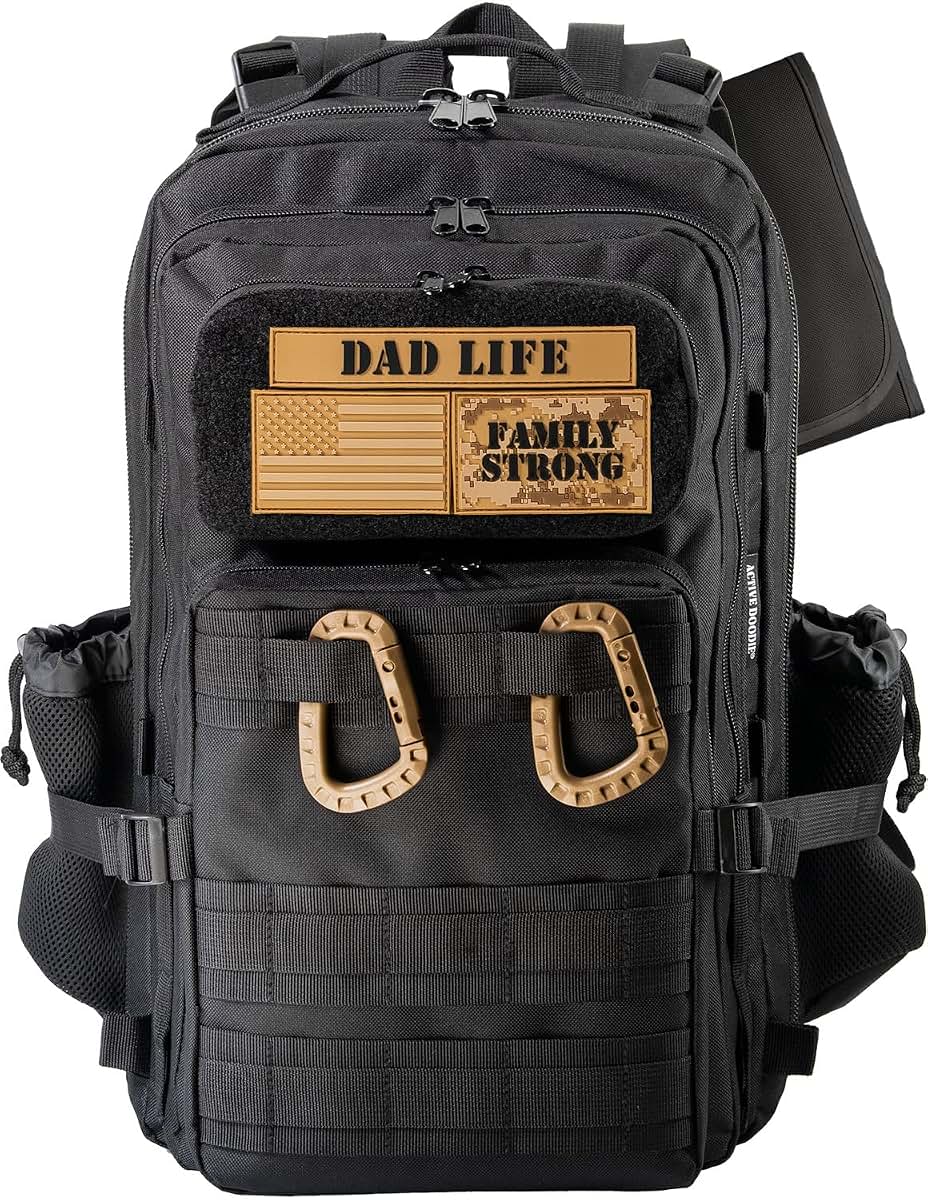 ActiveDoodie Dad Diaper Bag for Men with Dad Life Patches, Changing Pad