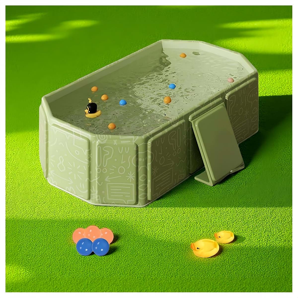 ECLIPSBACI Foldable Bathtub for Kids, Toddler Bath Tub with Drain Plug, Foldable Baby Shower Tub ，Portable Bathroom